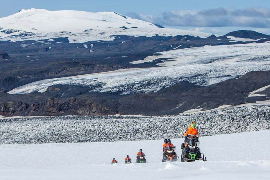 Sneeuwscootertocht Myrdalsjokull Gletsjer