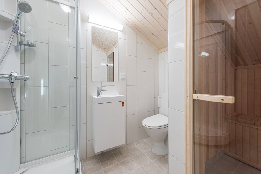 Badkamer met een sauna Rugdetunet appartementen