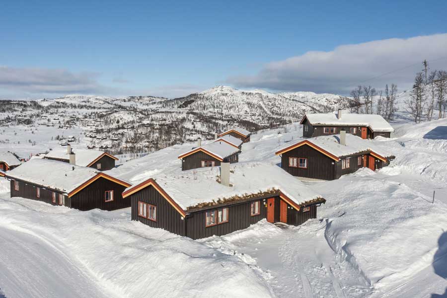 Fjellsyn chalets in de winter