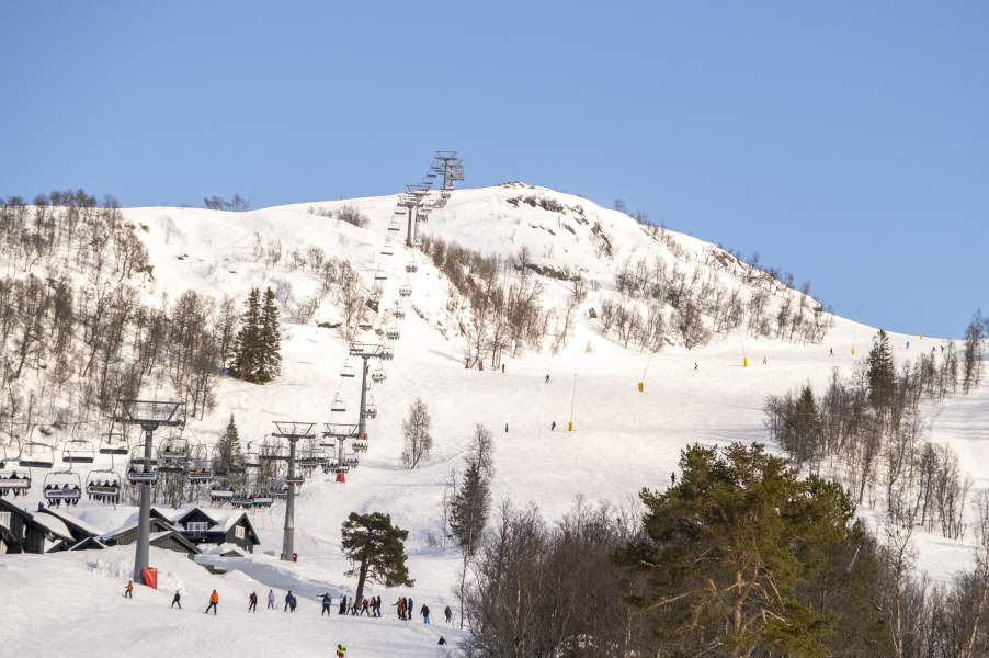 Skigebied Rauland in de winter