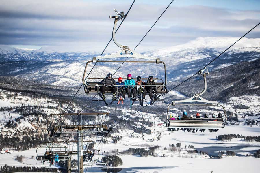 Stoellift van skigebied Vrådal