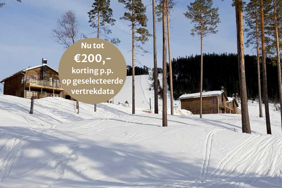 Uitzicht op de Gullbrändan appartementen in Kläppen, Zweden